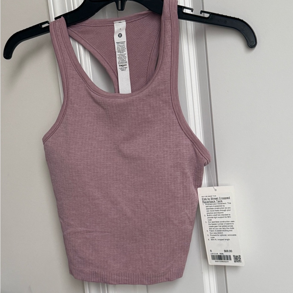 Lululemon Ebb to Street Cropped Racerback Tank